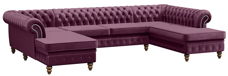 PROXIMA.store - Luxusná sedačka CHESTERFIELD LONG U FARBA NÔH: čierna, DRUH LÁTKY: TORRE - 17, FARBA OZDOBNÝCH ŠPENDLÍKOV: barok