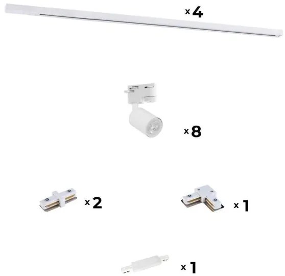 Zuma Line 3045 - Bodové svietidlo do lištového systému REFLEKTOR 8xGU10/10W/230V