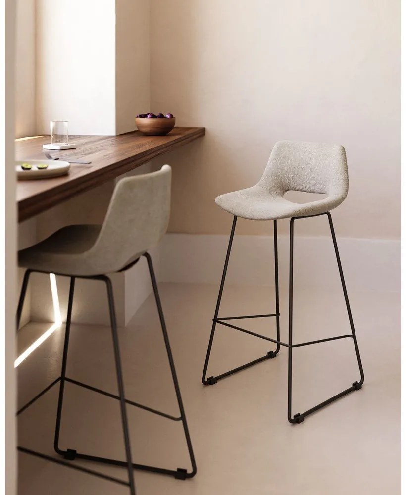 Béžová barová stolička (výška sedadla 76 cm) Zahara – Kave Home