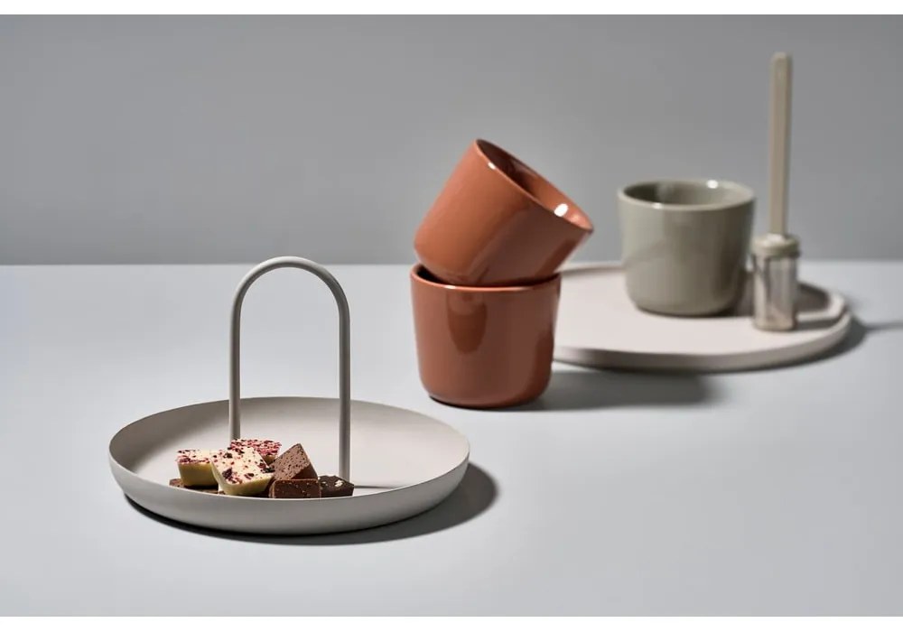 Svetlosivý kovový servírovací podnos Zone Singles, ø 20 cm