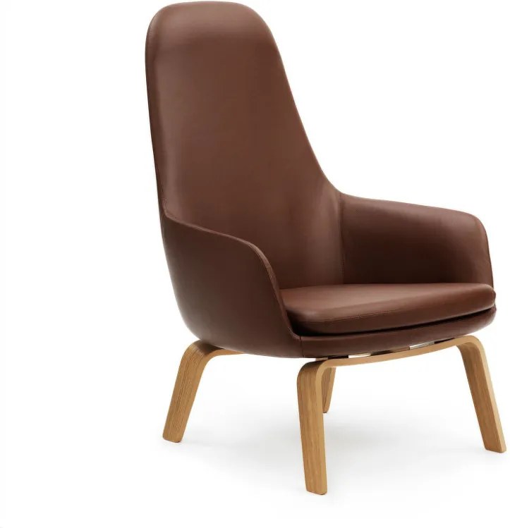 Normann Copenhagen Kreslo Era Lounge, Oak Tango Leather, vysoké