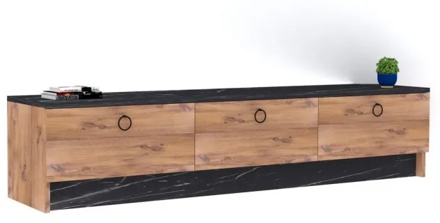 TV skrinka PEGA 160 cm čierna/hnedá