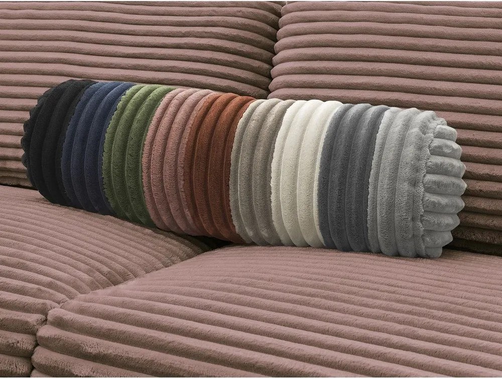 Ružová menčestrová pohovka na každodenné spanie/rozkladacia 220 cm Hugo – Bobochic Paris