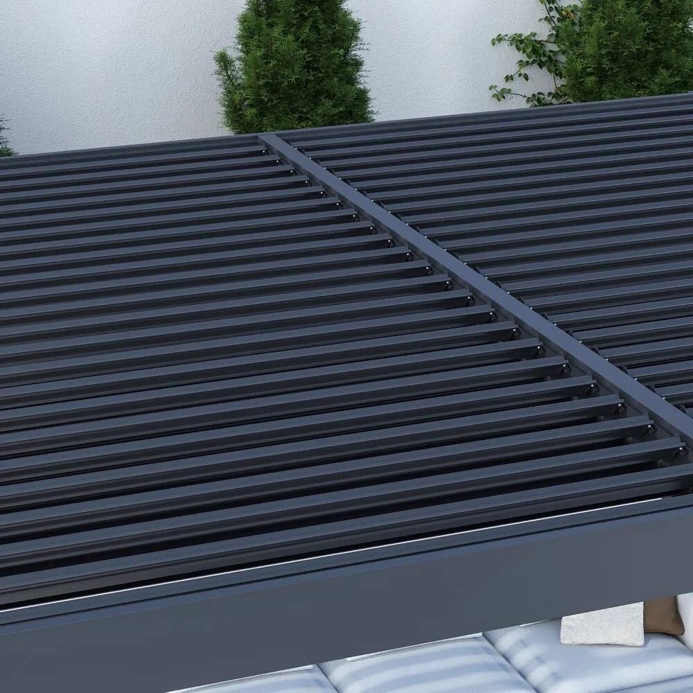 Bioklimatická pergola INTRO DUO 8x4 m, hliník - do steny