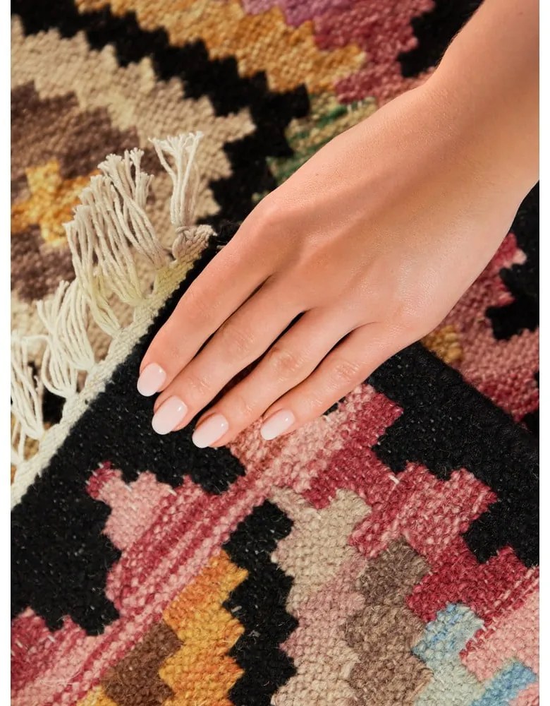 Obojstranný ručne tkaný vlnený behúň 60x190 cm Kamal Zara – Nouristan