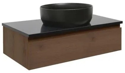 Kúpeľňová skrinka s kamennou doskou SAT B-Way 80x30x45 cm matný orech BWAY80NUTTK