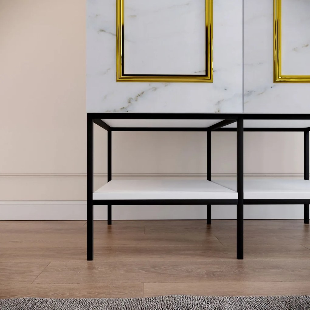 Šatníková skriňa Martin I 84 cm biela mramor/zlatá