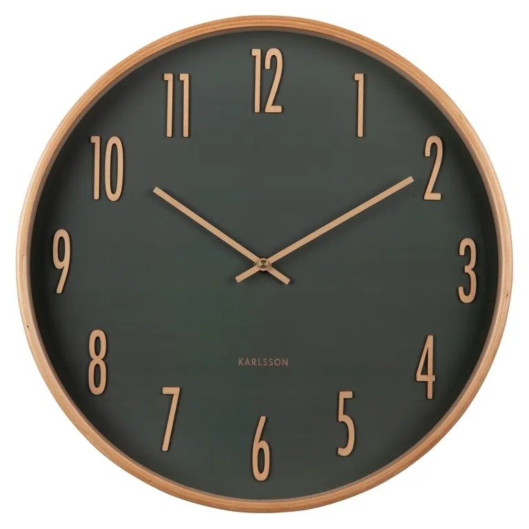 Dizajnové nástenné hodiny Karlsson 5996GR zelené,priemer 40 cm