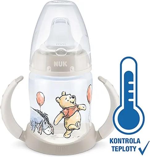 NUK NUK Dojčenská fľaša na učenie NUK Medvedík Pú s kontrolou teploty 150 ml béžová Béžová |