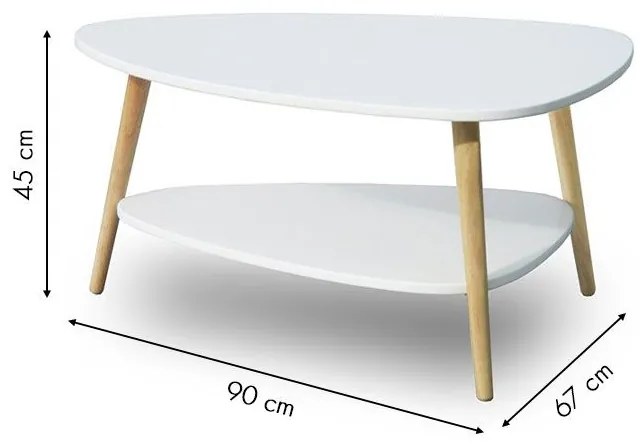 Minimalistický konferenčný stolík bielej farby