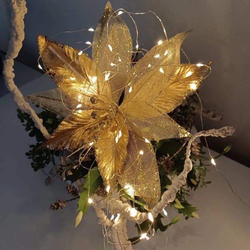 DECOLED Kvetina, 31 x 20 cm, zlatá