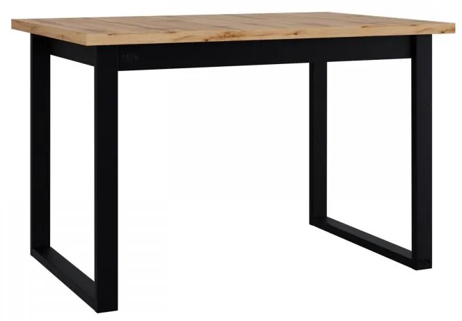 Stôl Elarno 80 x 120 III S, Morenie: dub artisan - L / čierny kov