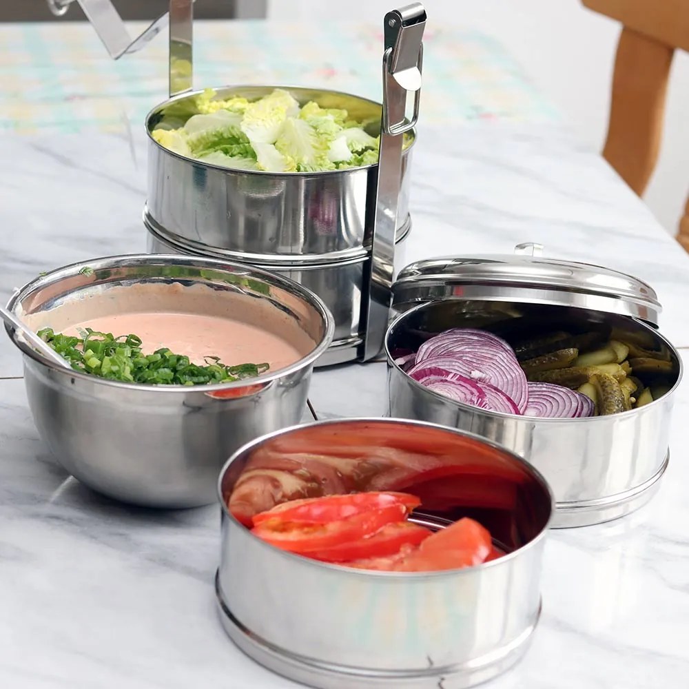 Home Elements Obedár nerezový 4-dielny 16 x 35 cm