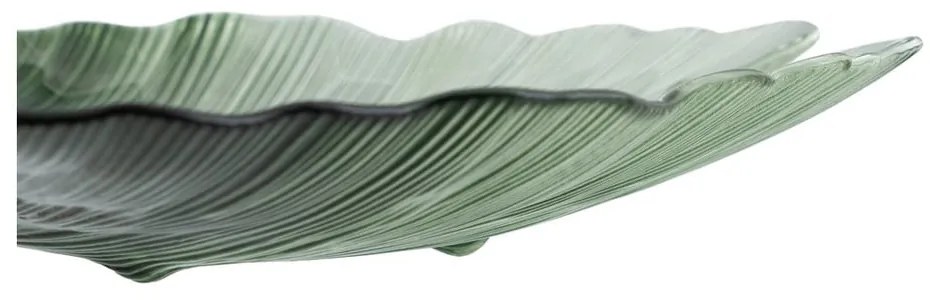 Sklenená dekoratívna tácka 31x33 cm Gingko – Ixia