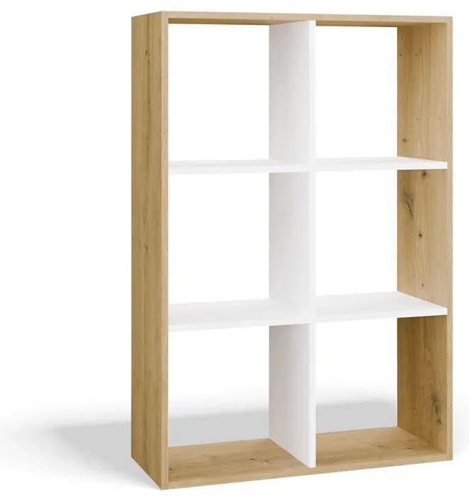 Regál Malax 2x3 110 cm dub Artisan/bílý