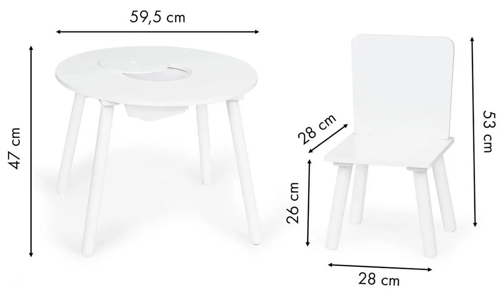 Detský stôl so stoličkami Ecotoys I biely