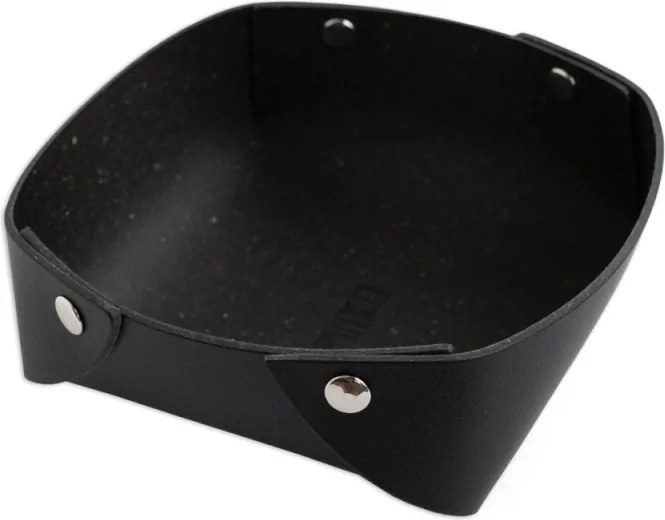 Odkladacia miska z pravej kože Rove, malá / čierna