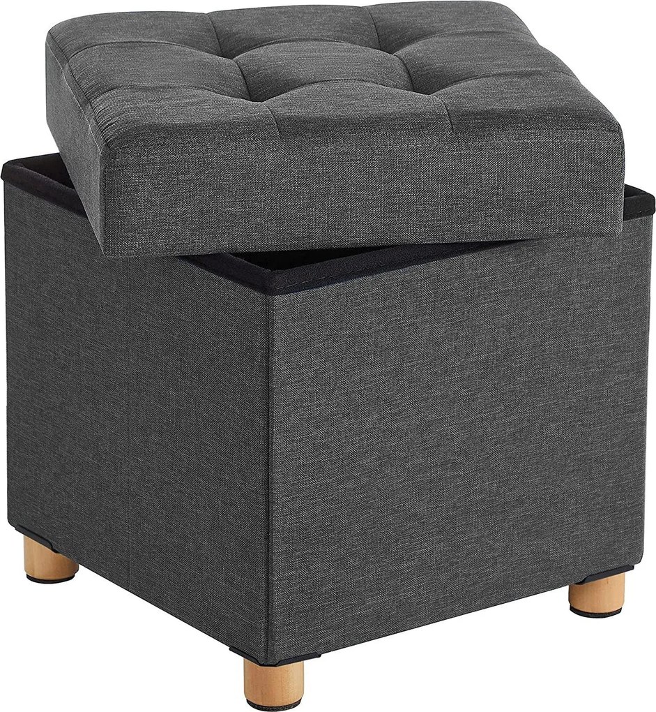 Taburetka 33 L, otoman, nosnosť 300 kg, tmavošedá