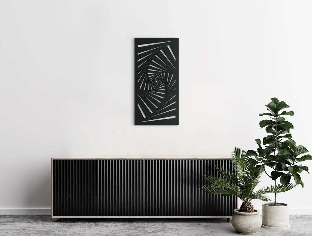 drevko Drevený obraz na stenu Ilúzia Rozmer obrazu: 44,5 x 22 cm, Farba dekorácie: Čierna