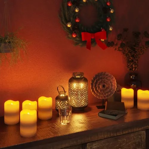 vidaXL Bezplameňové LED sviečky s diaľkovým ovládaním 24 ks biele-