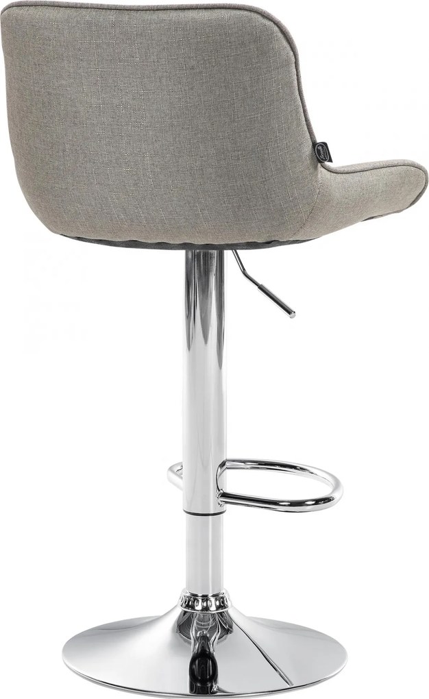 Barová stolička Vonore - látka, chróm rám - Sivo hnedá (Taupe)