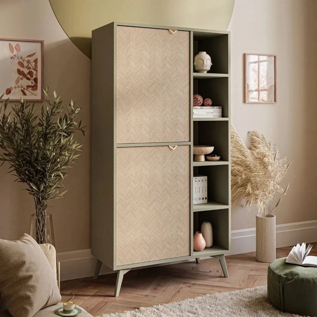 REGÁL / KOMODA FONDY JEDLIČKA SCANDI + EUKALYPTUS 80 cm