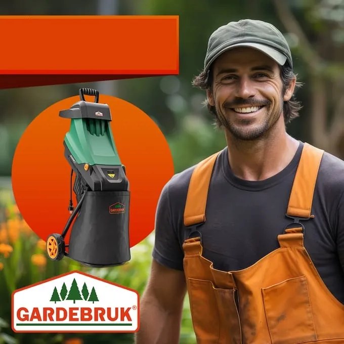 Záhradný štiepkovač na konáre VAVRO, 2400W, 50l, čierna/zelená Gardebruk