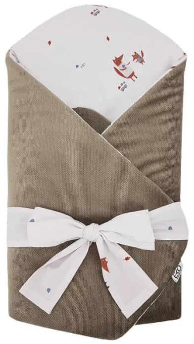 Zavinovačka bavlnená s velvet a kokosovým vnútrom mašľa Fox 75x75cm