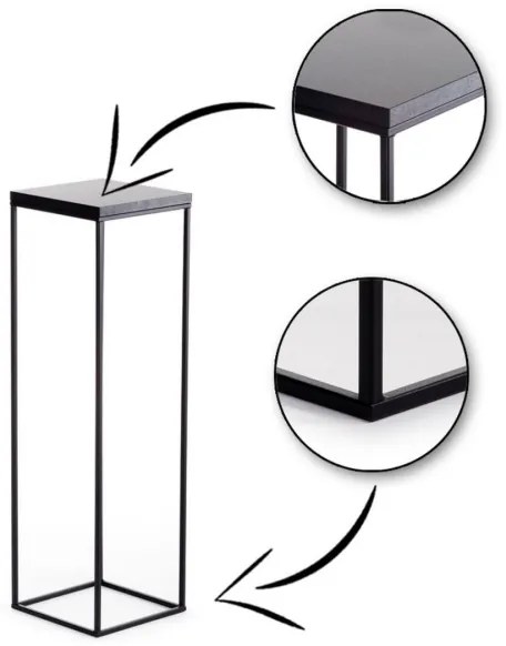 Stojan na kvety BASICLOFT 80x24 čierna