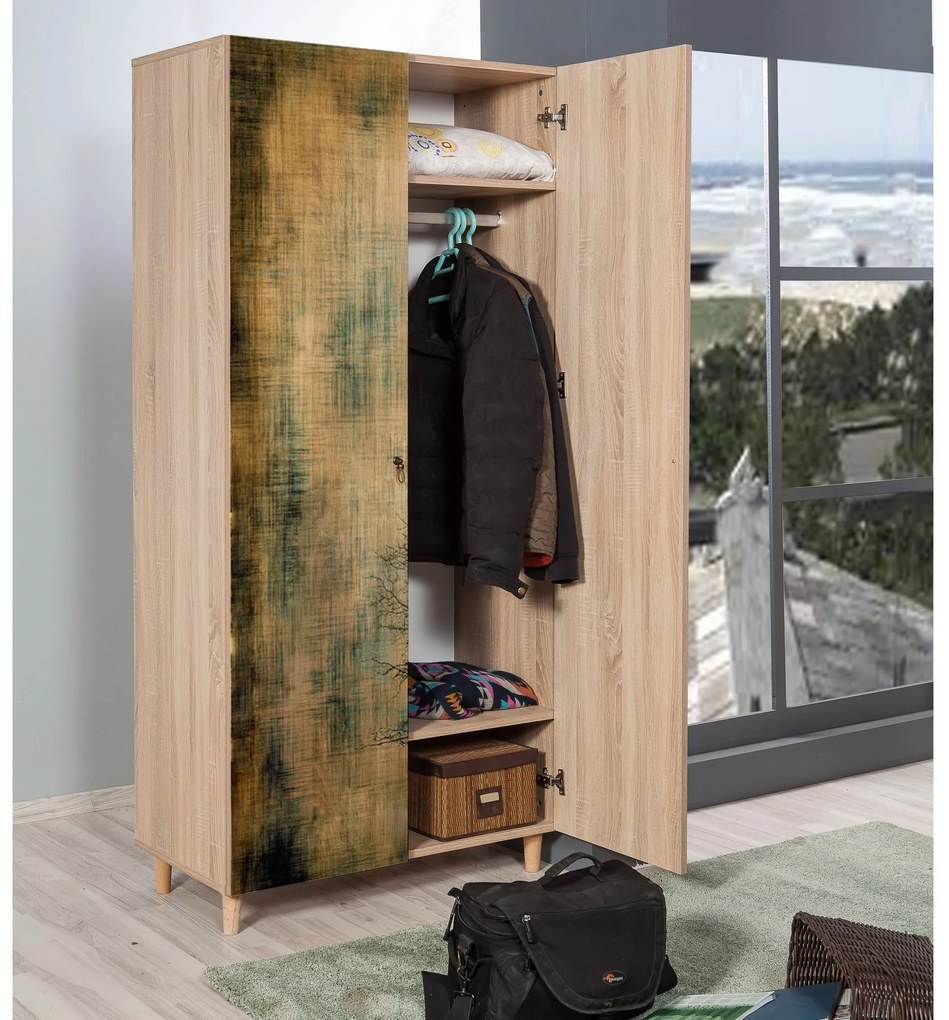 Šatníková skriňa Stil 90 cm dub sonoma/strom