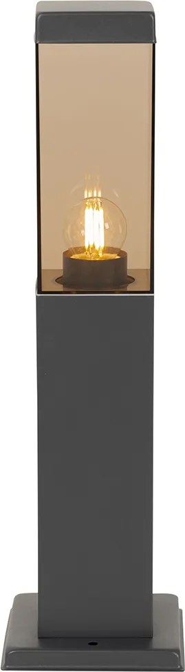 Inteligentné vonkajšie stĺpikové svietidlo tmavosivé s dymovým sklom 45 cm vrátane WiFi P45 - Malios