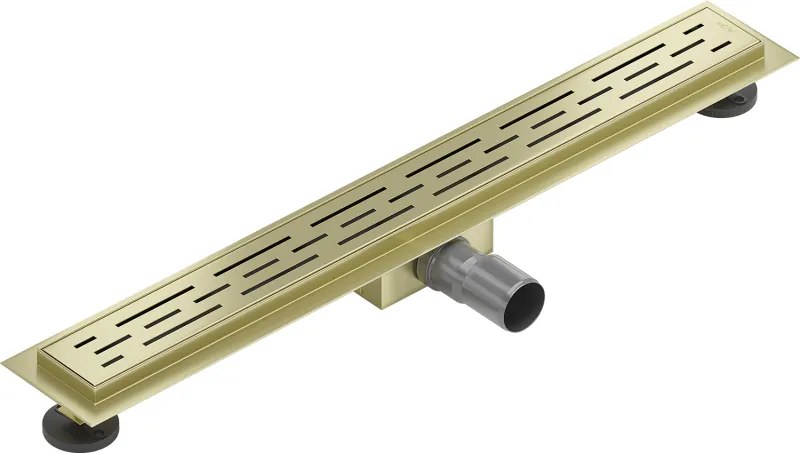 Mexen Flat, lineárny podlahový žľab 60 cm, M01, zlatá matná, 1A20060-15