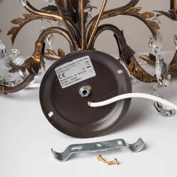 ONLI - Nástenné svietidlo TERESA 5xE14/6W/230V bronzová