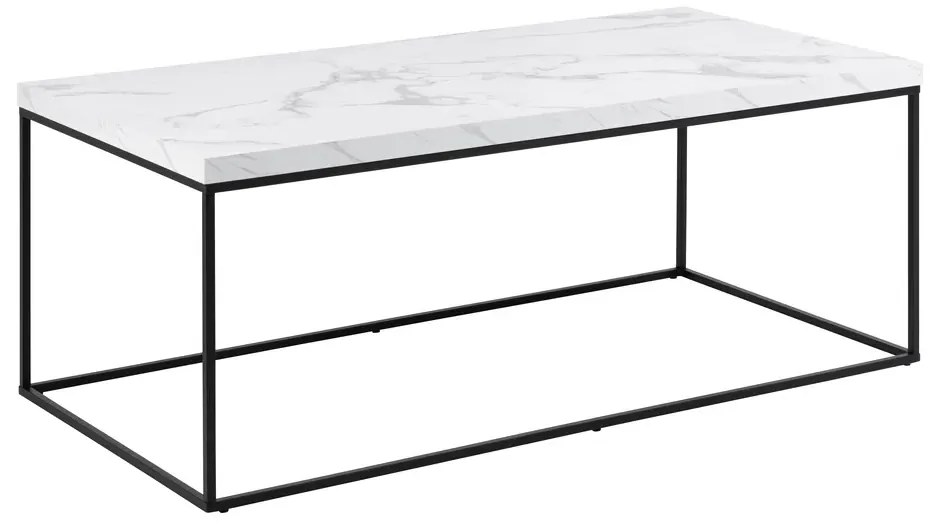 Konferenční stolek Barossa 110 cm bílý mramor/černý