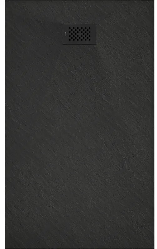 Mexen Hugo, obdĺžniková sprchová vanička SMC 150 x 80 cm, čierna, čierna krytka, 42708015-B