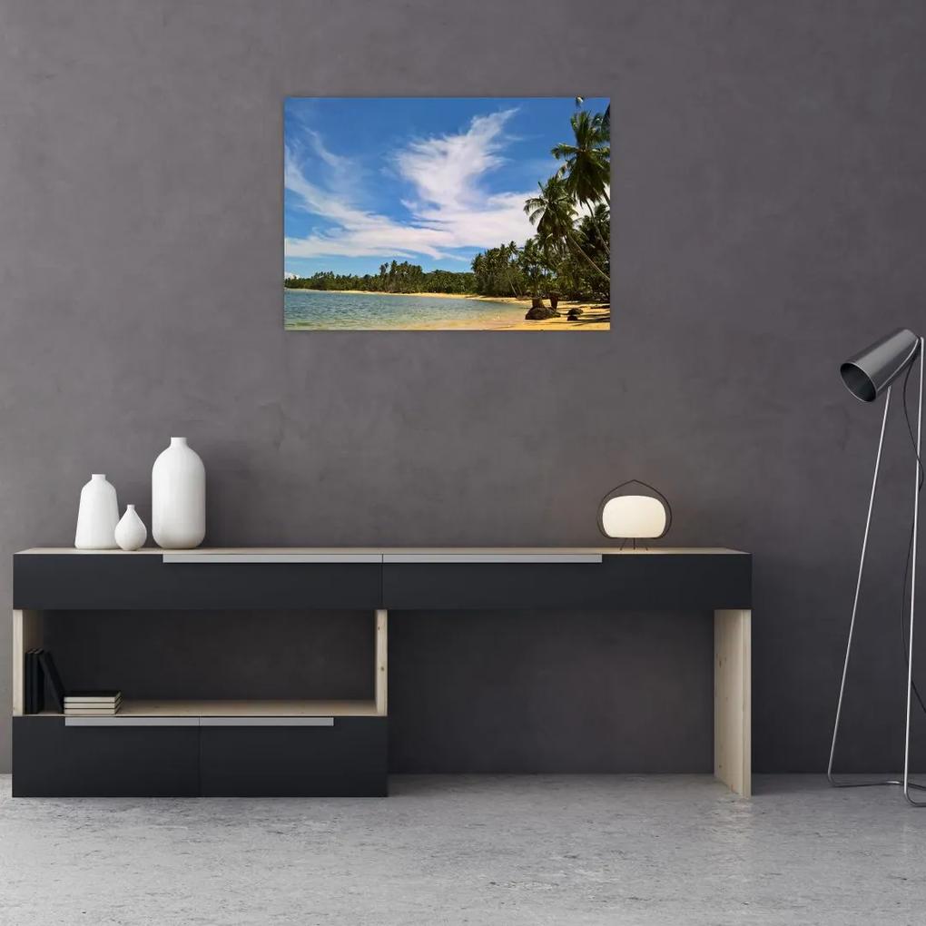 Sklenený obraz pláže (70x50 cm)