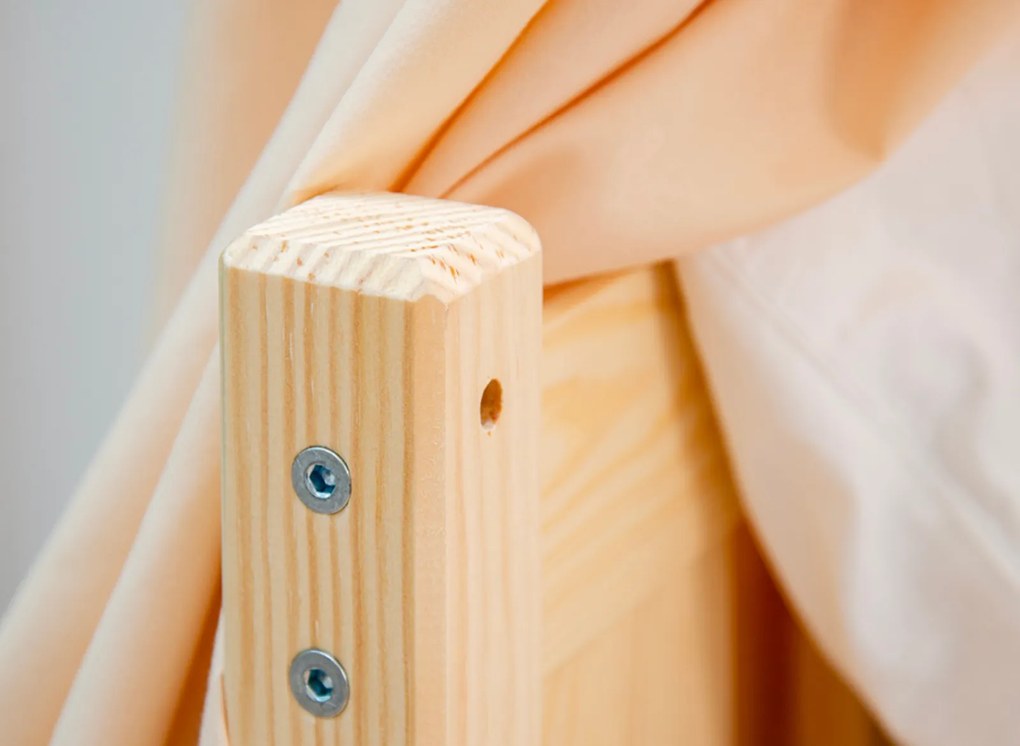 Detská Montessori posteľ z masívu borovice VILEM - 200x90 cm - PRÍRODNÁ BOROVICA