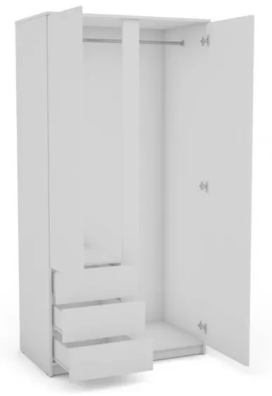 Šatníková skriňa Carlos, biela, 100 cm