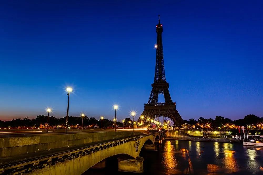 Samolepiaca fototapeta Eiffelova veža v noci - 150x100