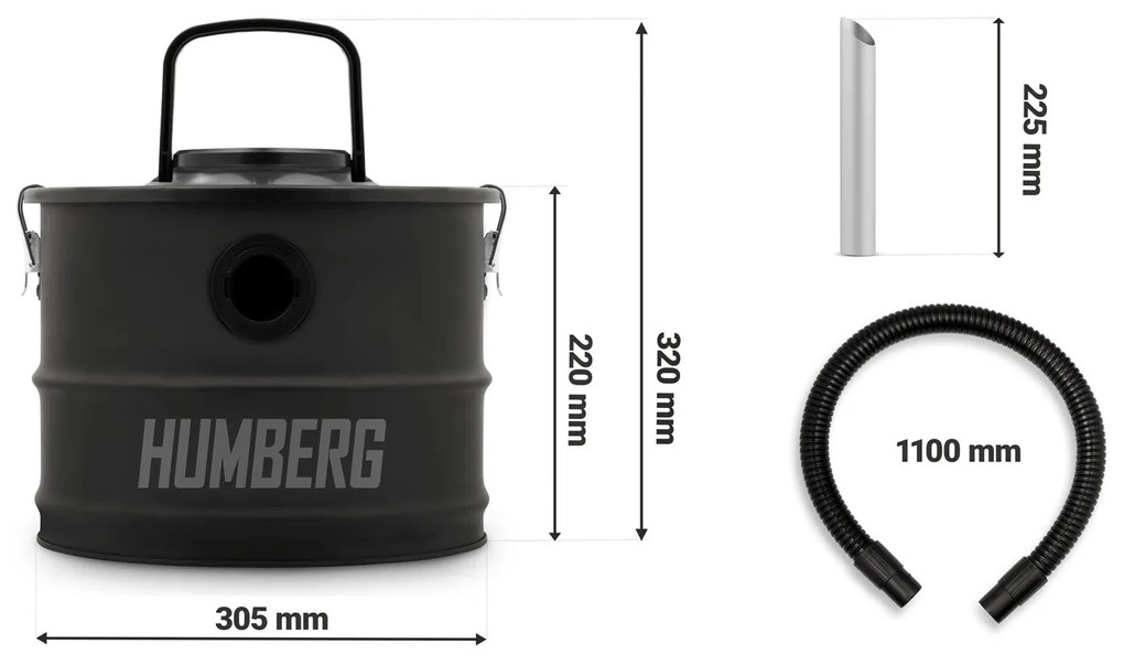 Humberg Vysávač popola z krbu 15L 1200W HM-404