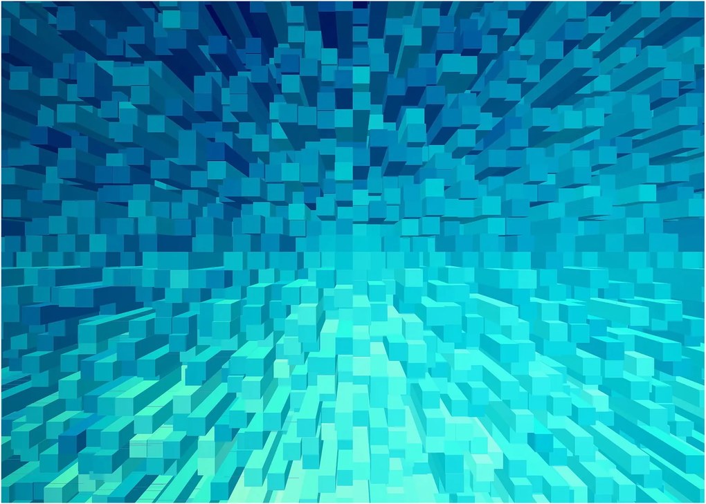Sklenený obraz - abstraktné kocky (70x50 cm)