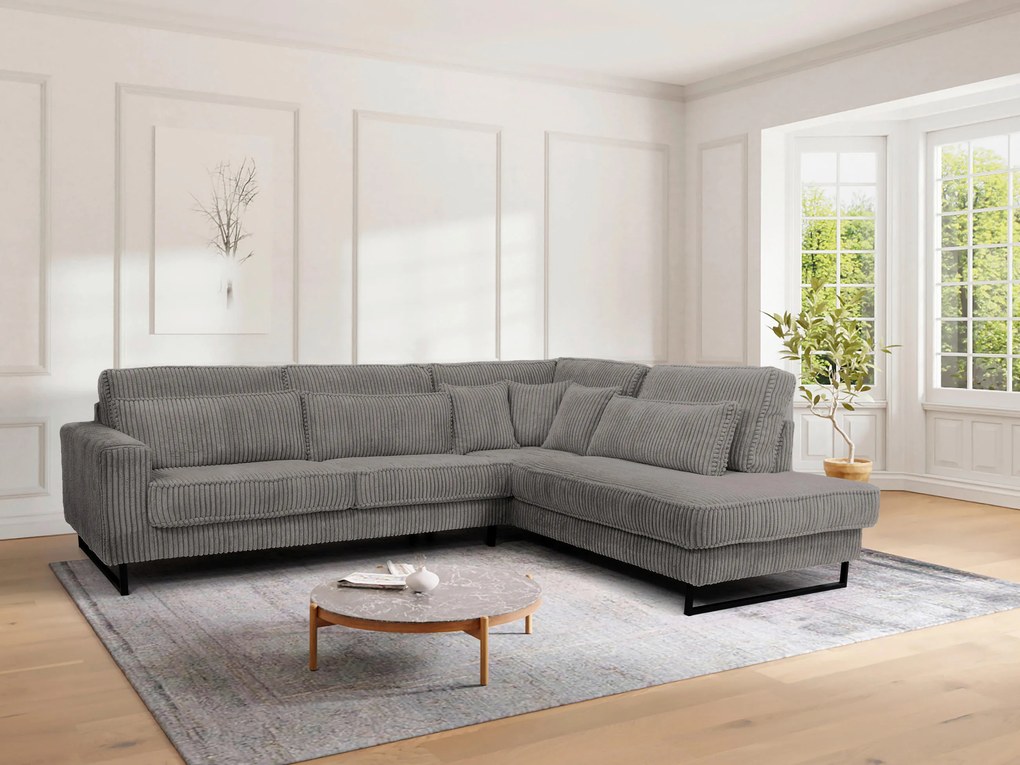 XXXLutz ROHOVÁ SEDAČKA, textil, kompozitné drevo, sivá MID.YOU - Sedačky - 000694010014