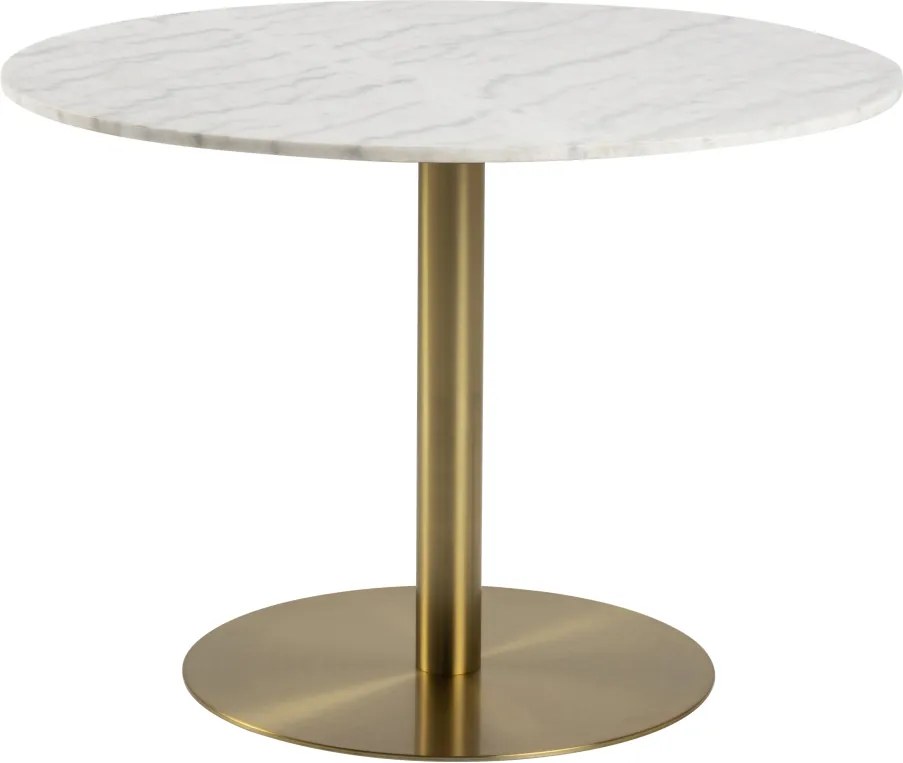 Okrúhly jedálenský stôl Nechama 105 cm mramor biely
