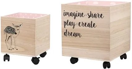 Bloomingville Úložný box na kolieskach Bambi Menšia
