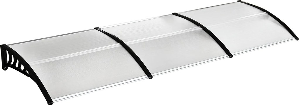 Farba na dvere Outsunny, baldachýn 90 x 295 cm, oblúkový baldachýn s UV ochranou, slnečník na predné dvere z polykarbonátu na ochranu pred dažďom, bie