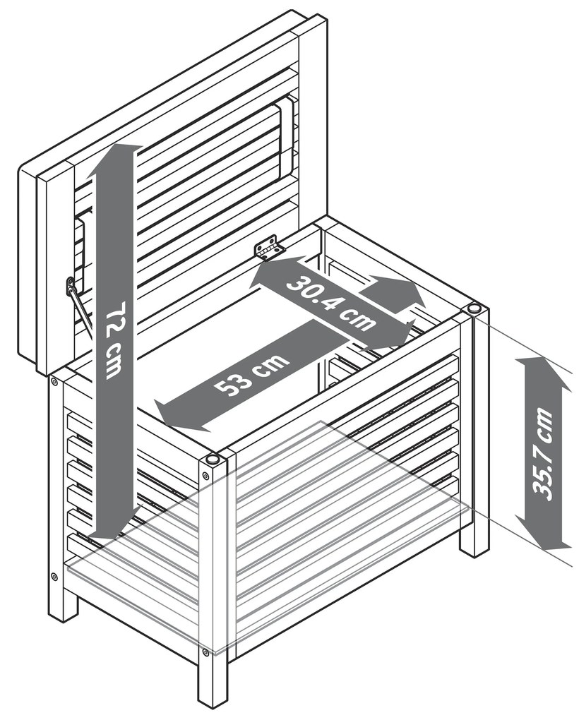 Truhlica z masívneho dreva s vankúšom