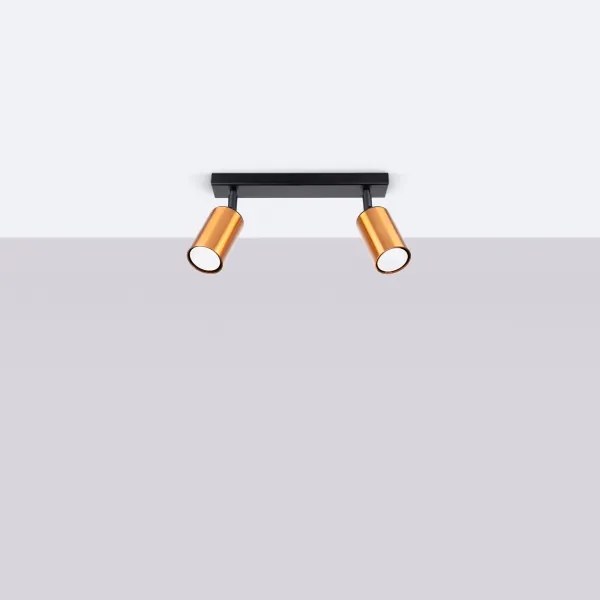 Sollux SL.1375 - Bodové svietidlo WINX 2xGU10/10W/230V čierna/meď