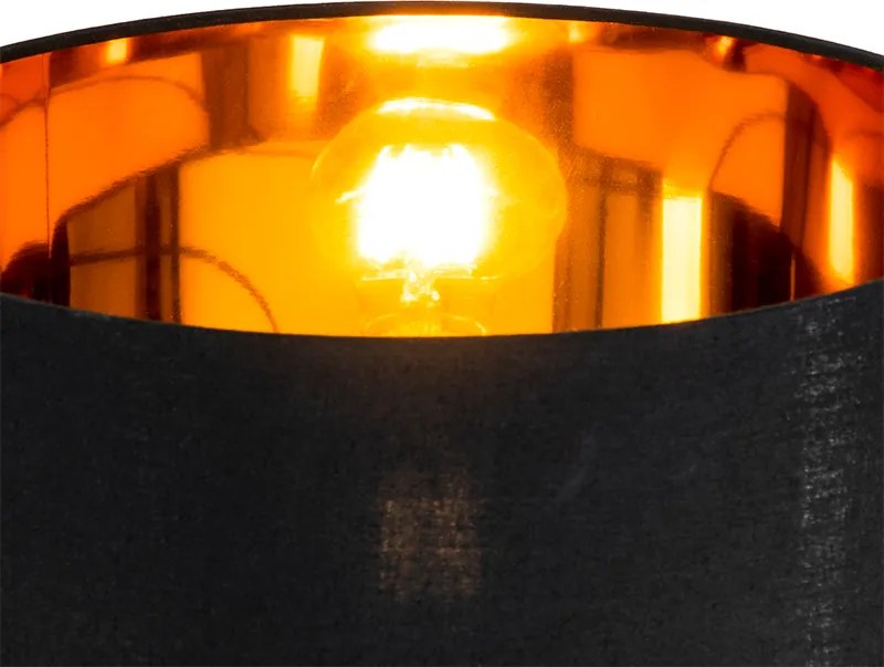 Inteligentná stojaca lampa čierna so zlatým okrúhlym tvarom vrátane WiFi A60 - VT