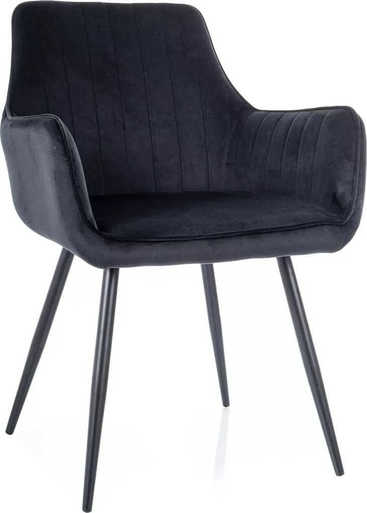 SI Jablkový zamatový stolička čierna