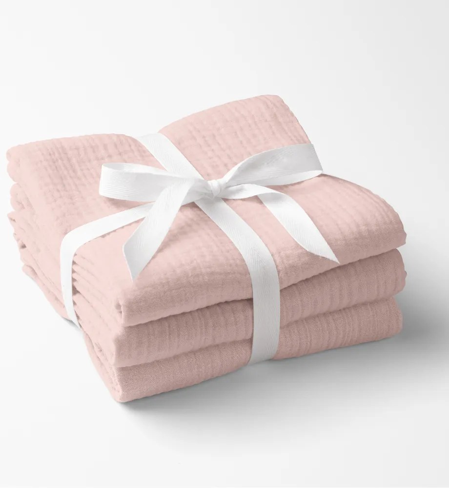 Biante Mušelínová utierka Nature MSN-077 Bledo ružová - sada 3 ks